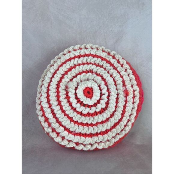 Vintage Mod Afghan Crochet Pillow 1970s - Picture 4 of 6